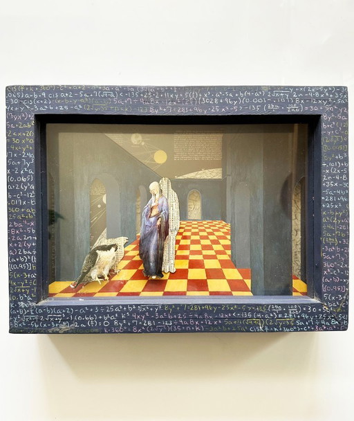 Antique painting "Virgin Mary of Mathematics", England 1980s