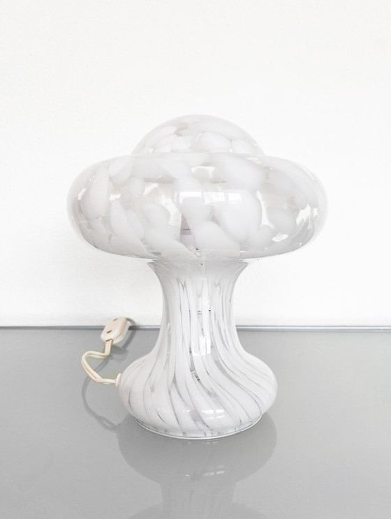 Image 1 of Vintage Atomic Mushroom glass table lamp