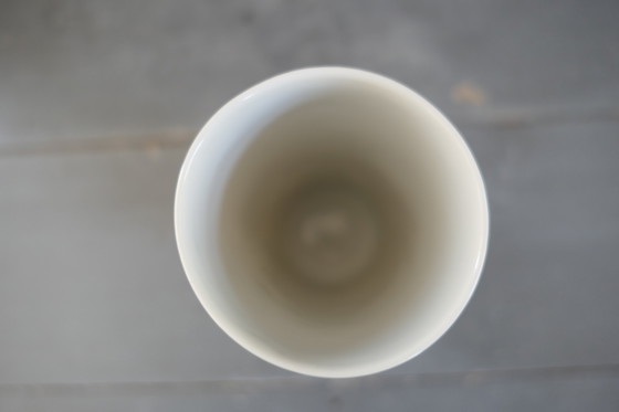 Image 1 of Vase Vintage Scherzer Porcelaine Blanche avec Coquelicot