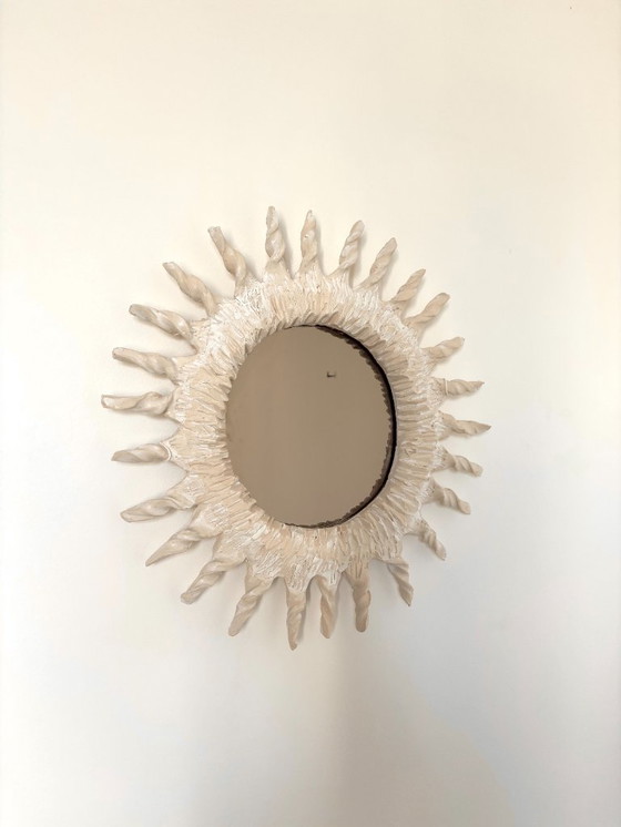 Image 1 of Specchio in ceramica francese contemporaneo, "Sole II" di Renzo Maar
