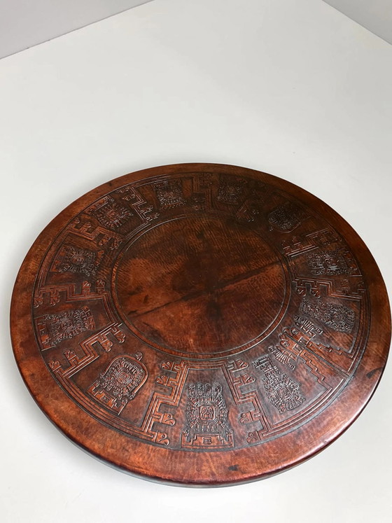 Monumentaler Angel Pazmiño Leder- & Holz-Couchtisch – Muebles de Estilo, Ecuador, 1960er/70er – Pazmino (photo 3 of 19)