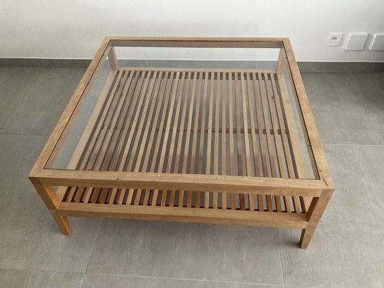 Image 1 of Table basse en merisier massif, collection Len Arts