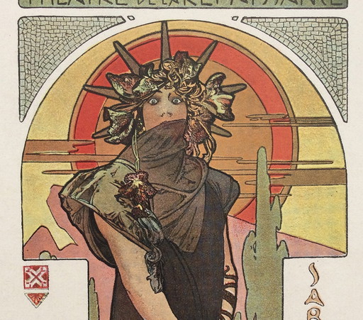Original Alphonse Mucha Chromo Litho Poster 'Medee'