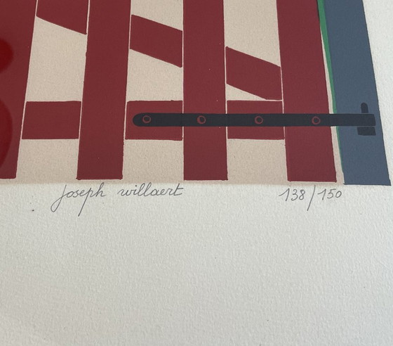 Joseph Willaert - Clôture Rouge avec Petite Maison en Arrière-plan - 1988 – Lithographies et sérigraphies (photo 3 of 6)