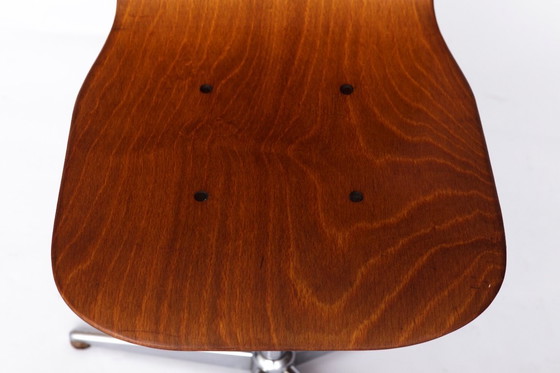 Image 1 of Vintage Pagholz Swivel Chair 1960s, Industrial School Chair by Neuwieder Schulmöbel, Mid Century Desk Chair