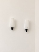 Pair of vintage wall sconces, black ABS and Perspex, France, 1970