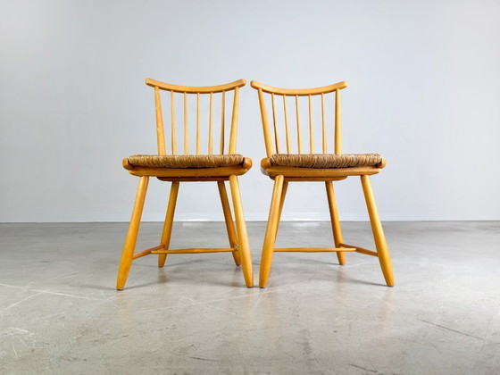 Image 1 of 2er Set Original WKS Midcentury Stuhl WK Möbel Arno Lambrecht