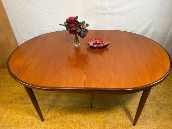 Image 1 of Mid-Century Retro Vintage Teak Oval Extending Dining Table by G Plan – Fresco Range 1960s    Designed by Victor Wilkins | Afromo
