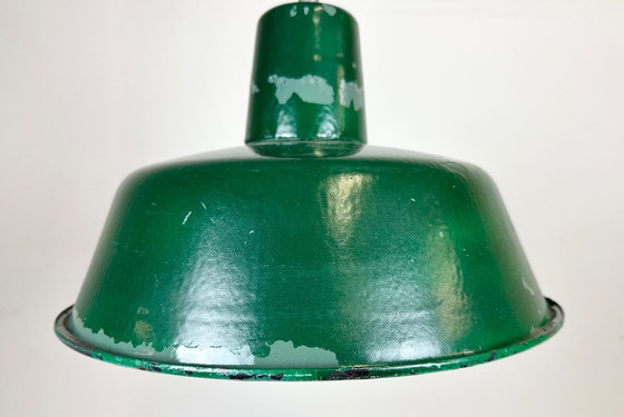 Image 1 of Green Industrial Factory Pendant Lamp, 1960s