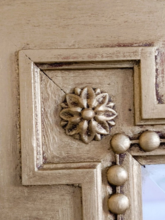 Image 1 of Large antique mirror in gilded wood and beveled glass