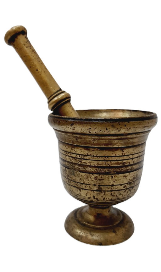Antique Brass Mortar and Pestle