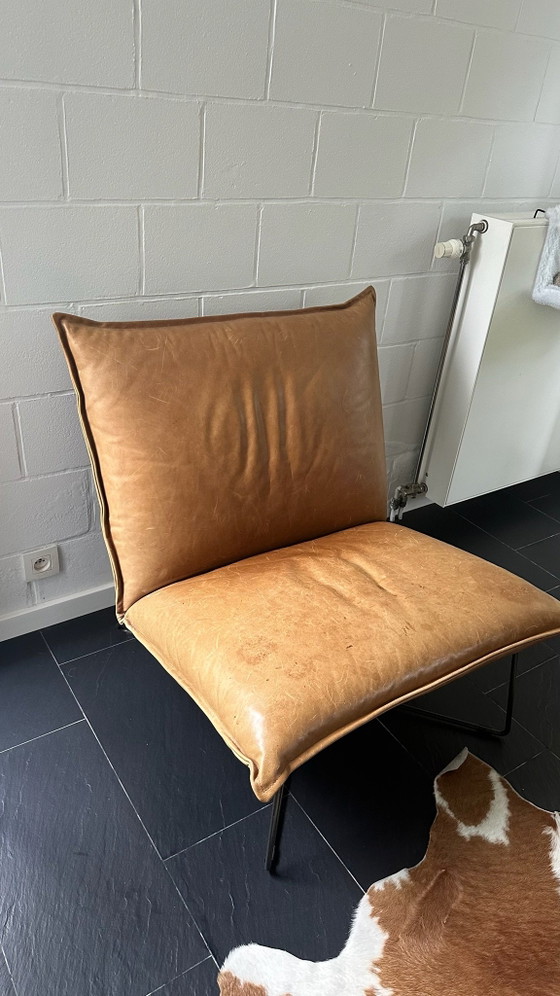 Bonanza Earl high-back Armchair without armrests, design Jess., Leather, Brown (photo 2 of 10)