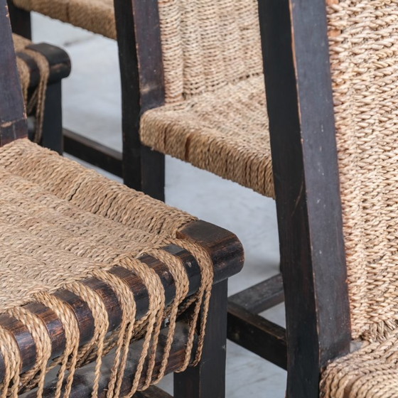 Image 1 of Set di sei sedie da pranzo francesi in stile Art Déco attribuite a Francis Jourdain