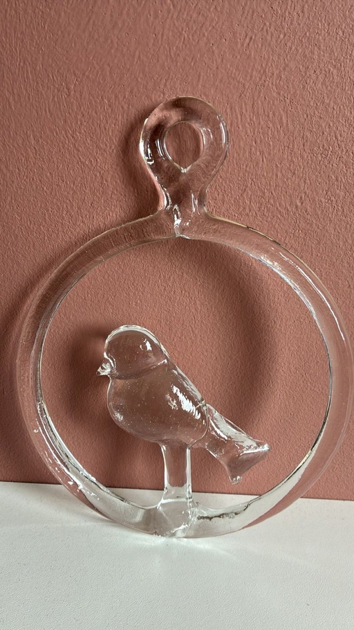 Kosta Boda vintage glass window hanger bird