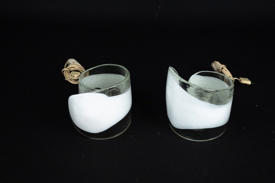 Image 1 of La Murrina, paire de lampes de table en verre de Murano. Italie, années 1970.