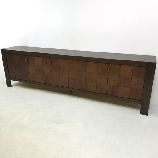 Brutalist sideboard by Frans Defour 280 cm 70's design Moderna series