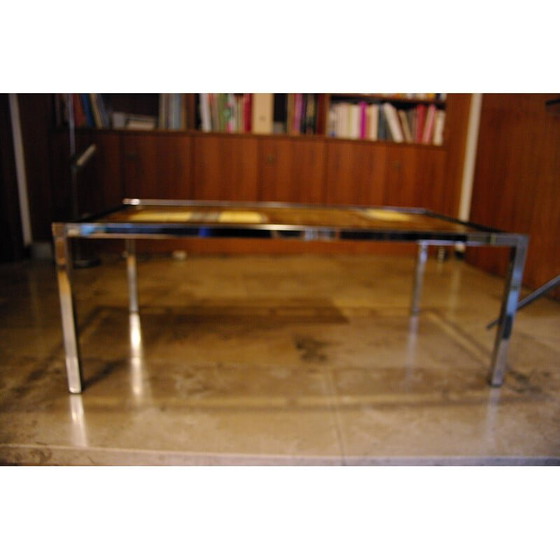 Image 1 of Vintage ceramic and steel coffee table by Juliette Belarti