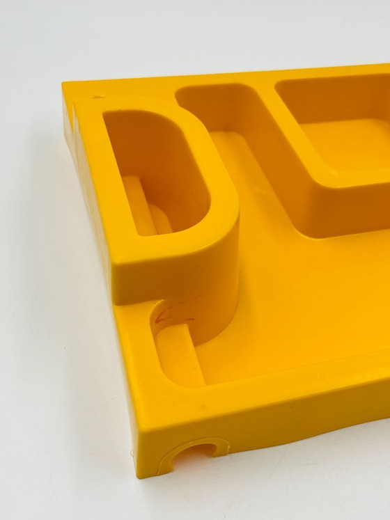 Image 1 of Gelber Schreibtisch-Organizer im Space-Age-Stil der 1970er Jahre
