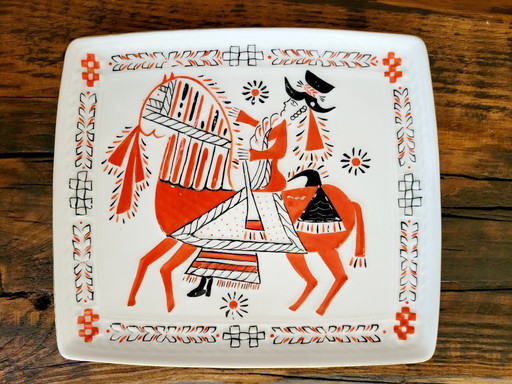 vintage porcelain bowl or wall decoration hollohaza porcelain