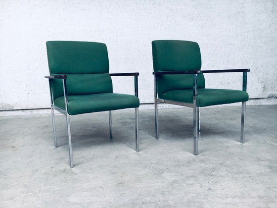 Image 1 of Midcentury Modern Design Pair of Office Arm Chairs by Brune, Germany 1960's