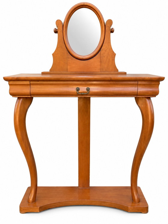 Kersenhouten console Kaptafel met draaibare ovale spiegel – Wood, Glass (photo 4 of 9)