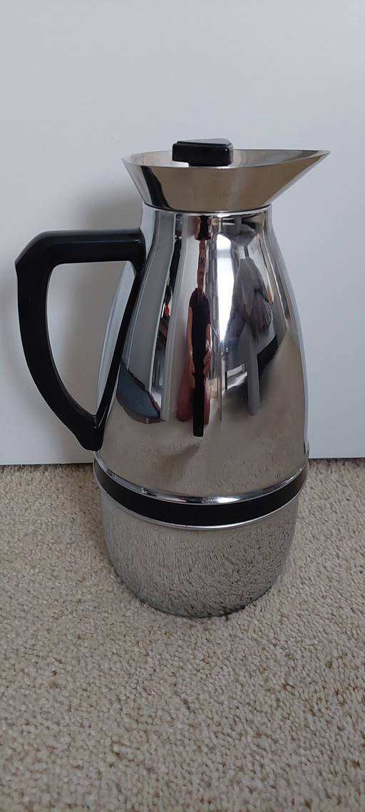 Vintage chrome thermos flask of the brand "Van Nelle"