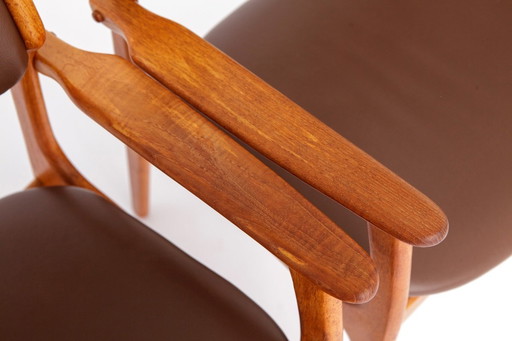 Vintage Erik Buch Model 49 Armchairs in Teak, Denmark 1960s – Set of 2 Danish Mid Century Dining Chairs