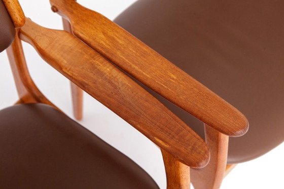 Image 1 of Vintage Erik Buch Model 49 Armchairs in Teak, Denmark 1960s – Set of 2 Danish Mid Century Dining Chairs