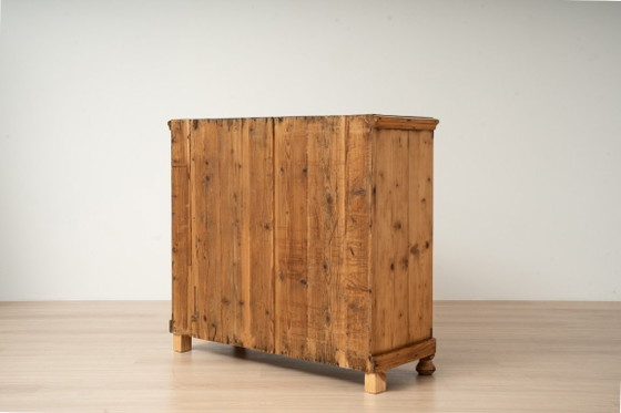 Antieke grenen Biedermeier kast met vier laden – Opbergkast, Hout (photo 15 of 15)