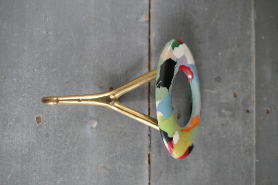 Image 1 of Vintage set Italian Design coat rack hooks copper resin