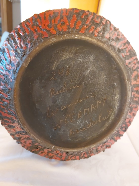 Image 1 of Ceramano "Rubin" 246 Hans Welling, pietra lavica grassa, Mid Century, vaso da pavimento XXL, rarità