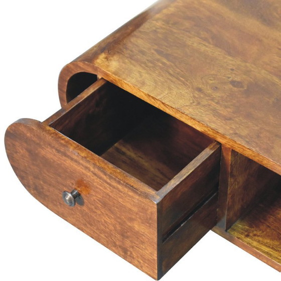 Image 1 of Mueble de televisión de madera de mango con aspecto de castaño.