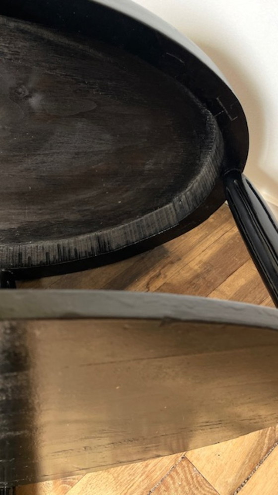 Image 1 of Art Deco Black Wood Console Table