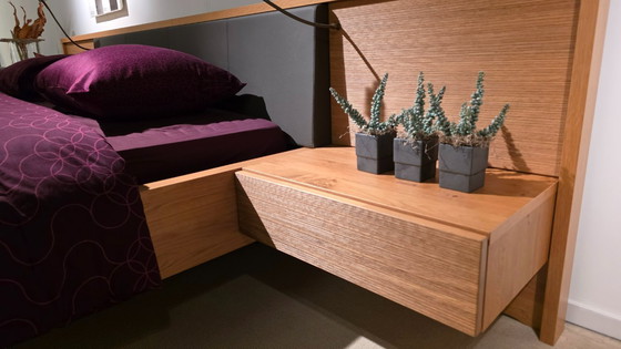 Image 1 of Slaapkamer Slaapkamer Hulsta Acrea eiken natuur met accenten van bruinzwart leder