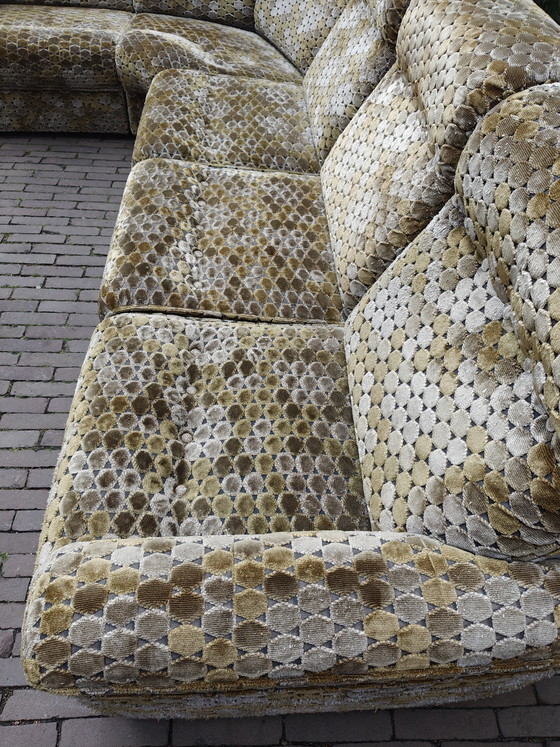 Image 1 of Canapé modulaire vintage, motif à écailles des années 70