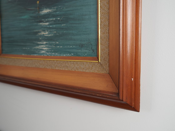 Image 1 of Tableau "La pêche de nuit", design scandinave, années 1970