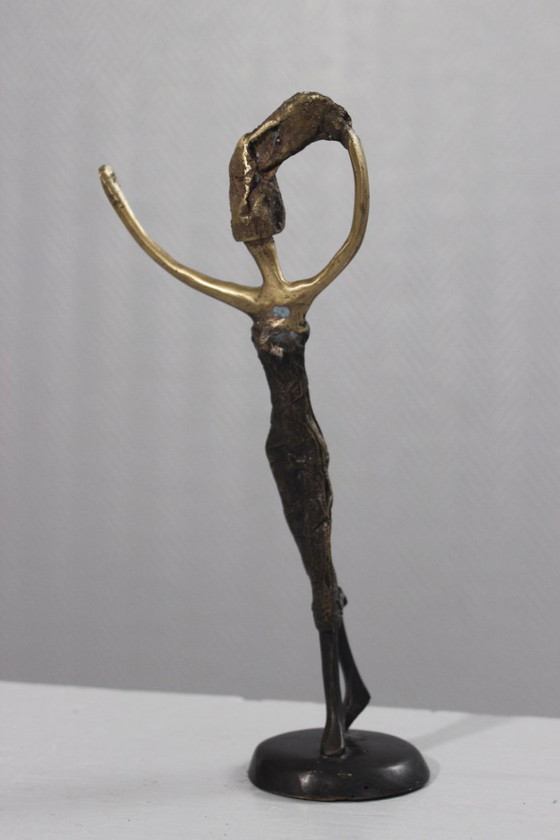 Image 1 of Patinated bronze sculpture, 20th century, female subject, signed