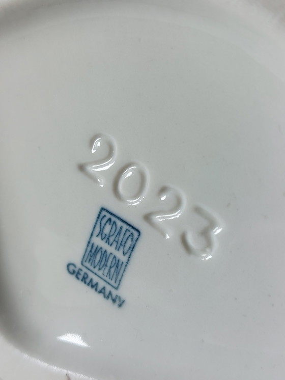 Image 1 of Organic Vintage Mid Century Bisque Porcelain Sgrafo Modern Vase