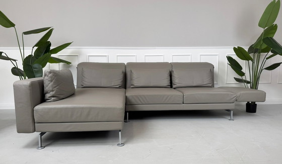 Image 1 of Brühl Moule corner sofa leather sofa gray sleeping function daybed