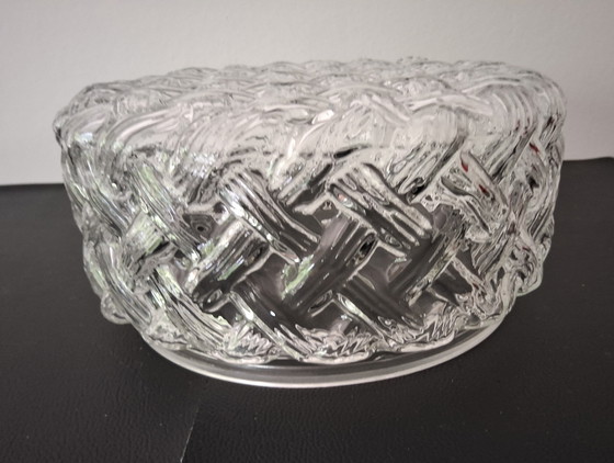 Image 1 of 3 deutsche RZB-Lampen mit klarem Glasschirm im Flechtmuster j 90
