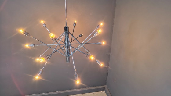 Image 1 of Vintage chrome sputnik style chandelier, 1970s