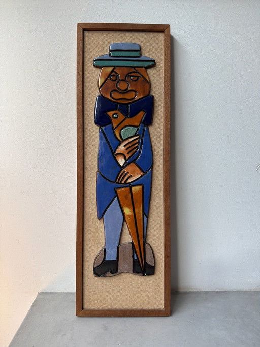 Vintage Keramik Wandrelief – Potters Pottenbakkerij Oisterwijk – Niederländische Wandkunst