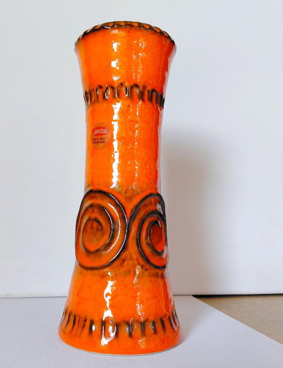 Vintage Jasba Keramik Vase, With Spiral Relief WGP 1970s – Ceramic (photo 10 of 13)