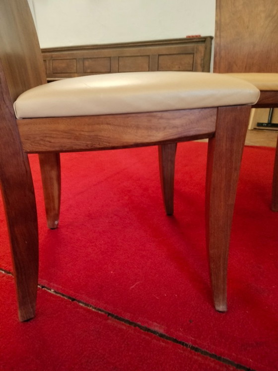 Image 1 of 4 Luxe Bubinga Houten eetkamerstoelen met