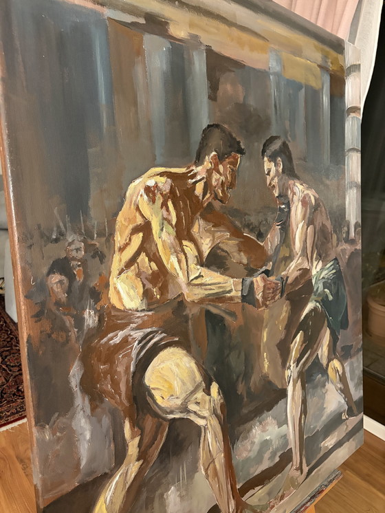 Image 1 of Two Fighters, Acrylic on Canvas