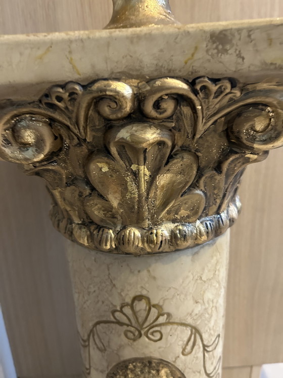 Image 1 of Porcelain column with statue