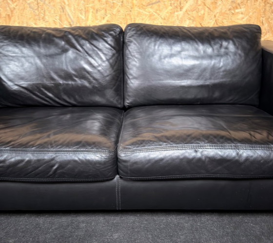 Image 1 of Machalke Design Leather Sofa Model Pablo Black