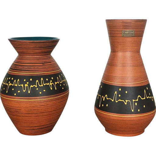 Paire de vases en céramique vintage par Heinz Siery pour Carstens Tönnieshof, Allemagne 1960