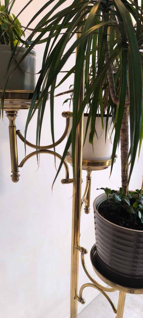 ✨💎 Rare Vintage Postmodern Gilded Brass Floor Light – 3 Saucers – 183 Cm 💎 ✨ (photo 19 of 20)