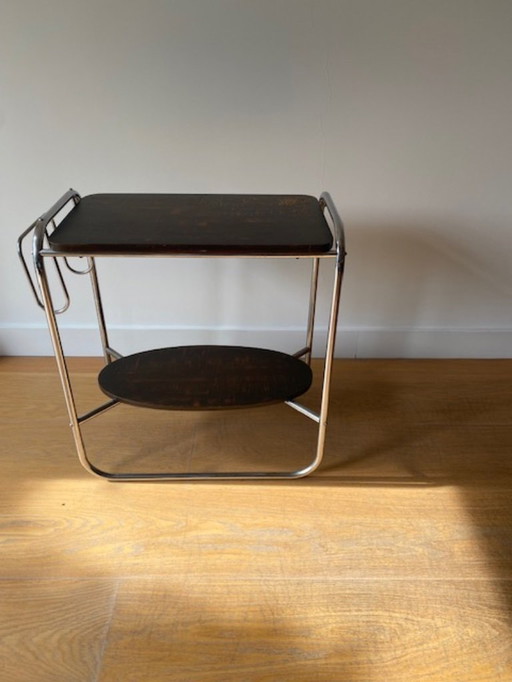 Mesa auxiliar con carrito de servicio vintage retro